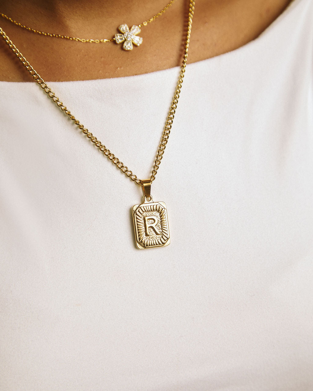 Gold Pendant Initial Elegance